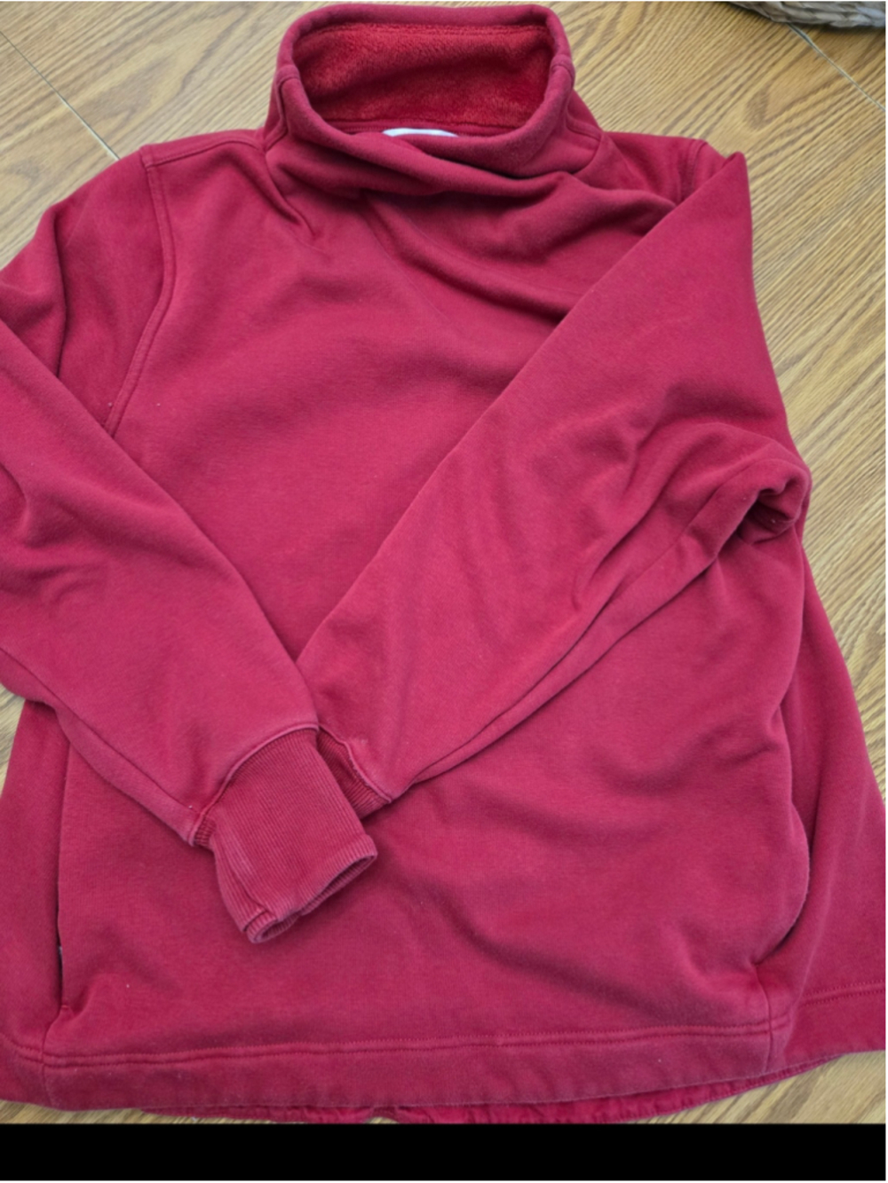 Women's Athleta Red Fleece Cowl Neck Sweatshirt XL
